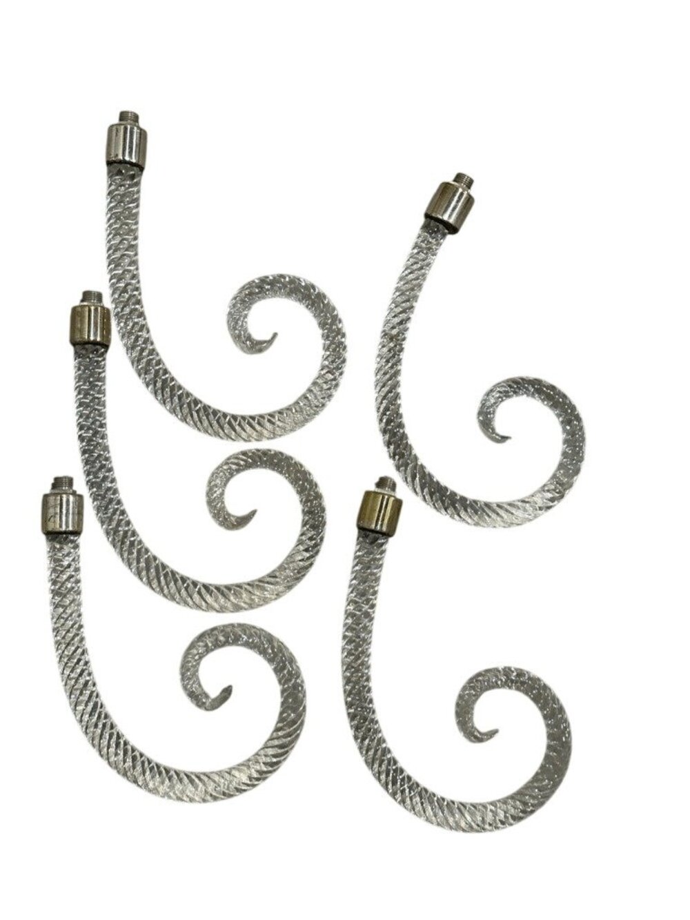 Vintage Clear Glass Twist Rope Shape Chandelier Embellishment Set 5